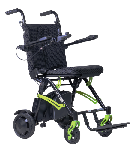 Carrozzina elettrica pieghevole per uso interno/esterno